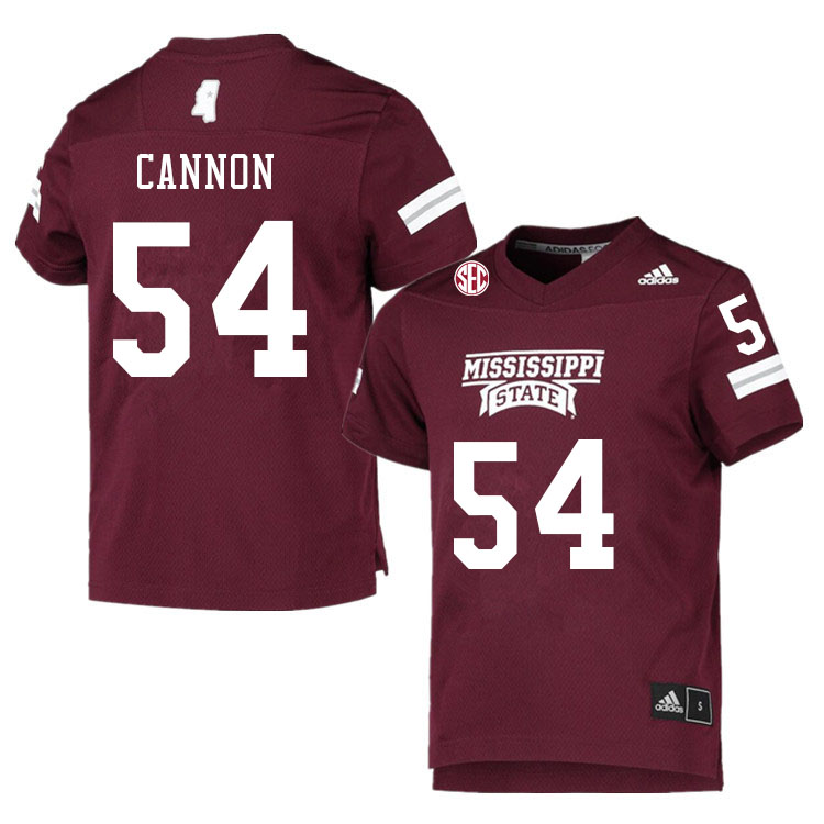 Men #54 Jackson Cannon Mississippi State Bulldogs College Football Jerseys Sale-Maroon